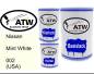 Preview: Nissan, Mint White, 002 (USA): 500ml Lackdose + 500ml Klarlack + 250ml Härter - Set, von ATW Autoteile West.
